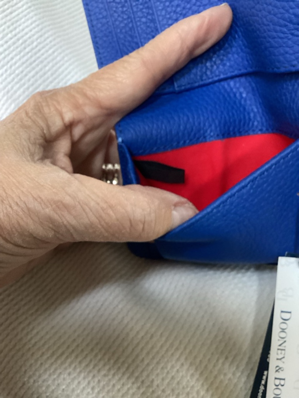 Dooney & Bourke Royal Blue Pebbled Leather Zip Card Holder NWT - Picture 10 of 12
